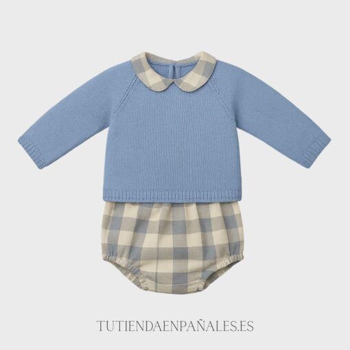 Conjunto de lana de 2 piezas CUADROS azafata