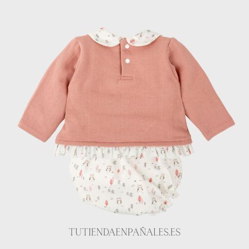 Conjunto ranita 2 piezas algodón BUHO rosa empolvado - Imagen 3