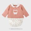 Conjunto ranita 2 piezas algodón BUHO rosa empolvado