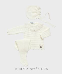 Conjunto 3p lana Juliana RECOGIDAS PUNTILLAS familia Dulzura