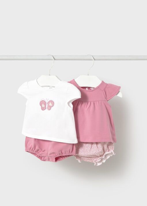 Conjunto 2 piezas algodón Mayoral MARIPOSA rosa empolvado