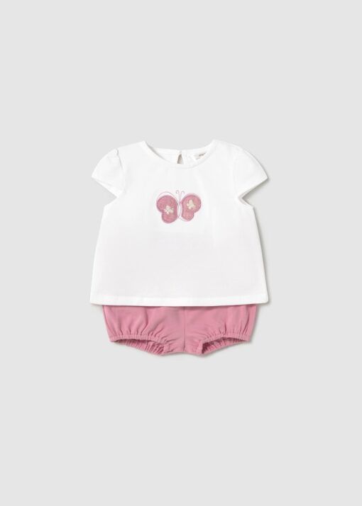 Conjunto 2 piezas algodón Mayoral MARIPOSA rosa empolvado - Imagen 5