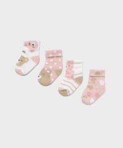 Set 4 calcetines Mayoral OSITO rosa
