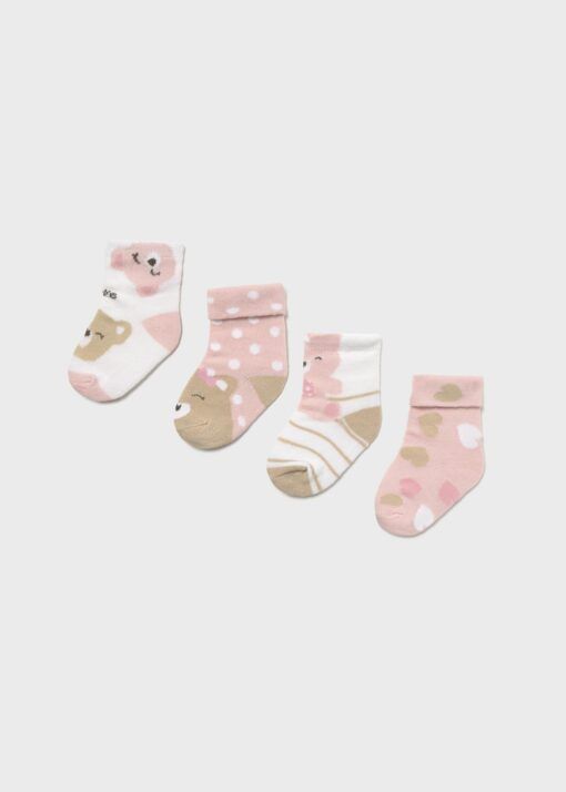 Set 4 calcetines Mayoral OSITO rosa