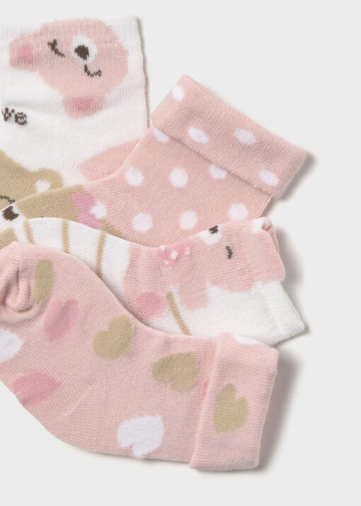 Set 4 calcetines Mayoral OSITO rosa - Imagen 3