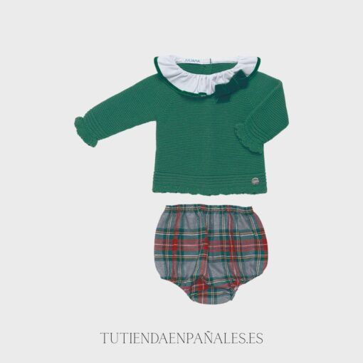 Conjunto pantalón Juliana CUADROS VOLANTE familia Chispa