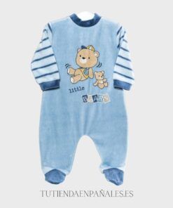 Piajama bebé terciopelo OSO PELUCHE azul