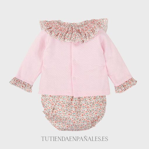 Conjunto ranita 2 piezas algodón LIBERTY rosa - Imagen 2