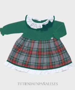 Vestido cuerpo punto Juliana CUADROS VOLANTE TERCIOPELO familia Chispa