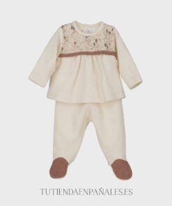 Conjunto polainas 2 piezas HOJAS beige