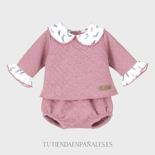 Conjunto sudadera niña PERRITOS rosa