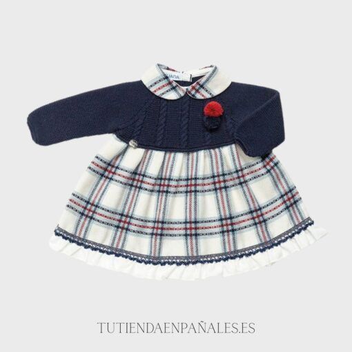 Vestido cuerpo punto CUADROS CUELLO familia Hechizo