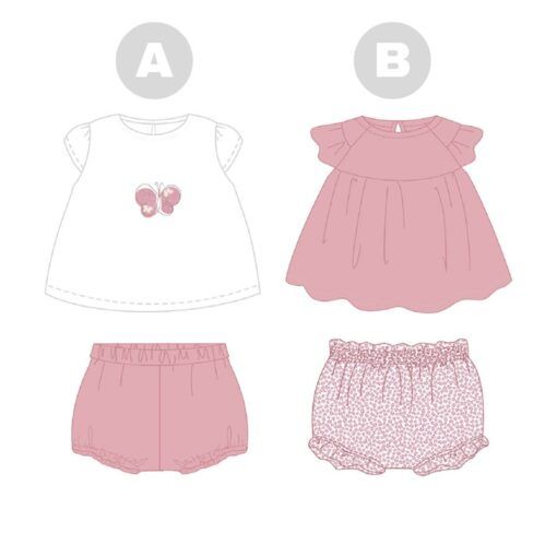 Conjunto 2 piezas algodón Mayoral MARIPOSA rosa empolvado - Imagen 2