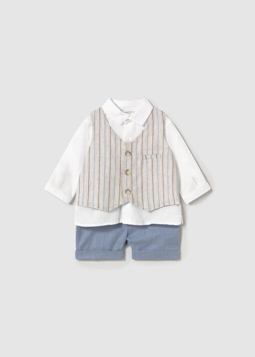 Conjunto pantalón corto chaleco Mayoral LINO - Imagen 3