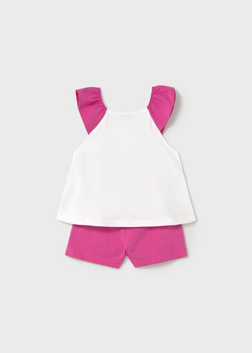 Conjunto short Mayoral NIÑA FLOR fucsia - Imagen 3