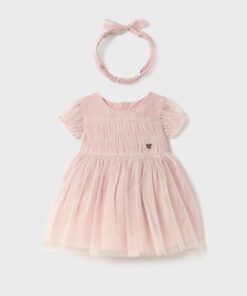 Vestido infantíl TUL diadema Mayoral