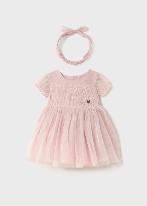 Vestido infantíl TUL diadema Mayoral