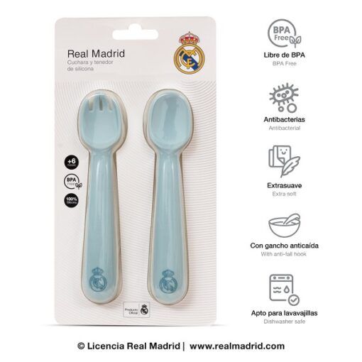 Pack cuchara y tenedor de silicona oficial Real Madrid - Imagen 7