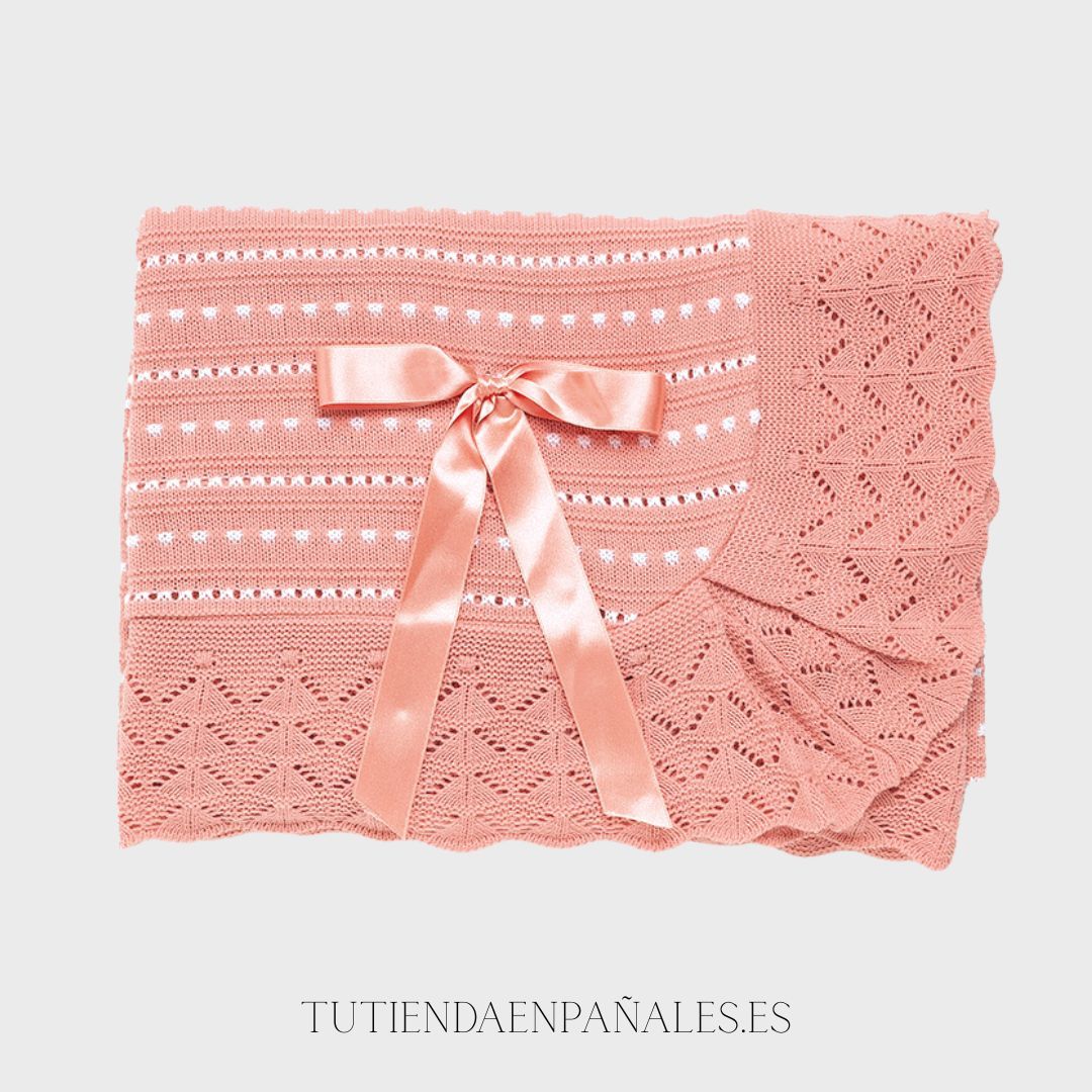 Toca/chal punto lana Juliana TRENZAS CALADOS VERTICAL