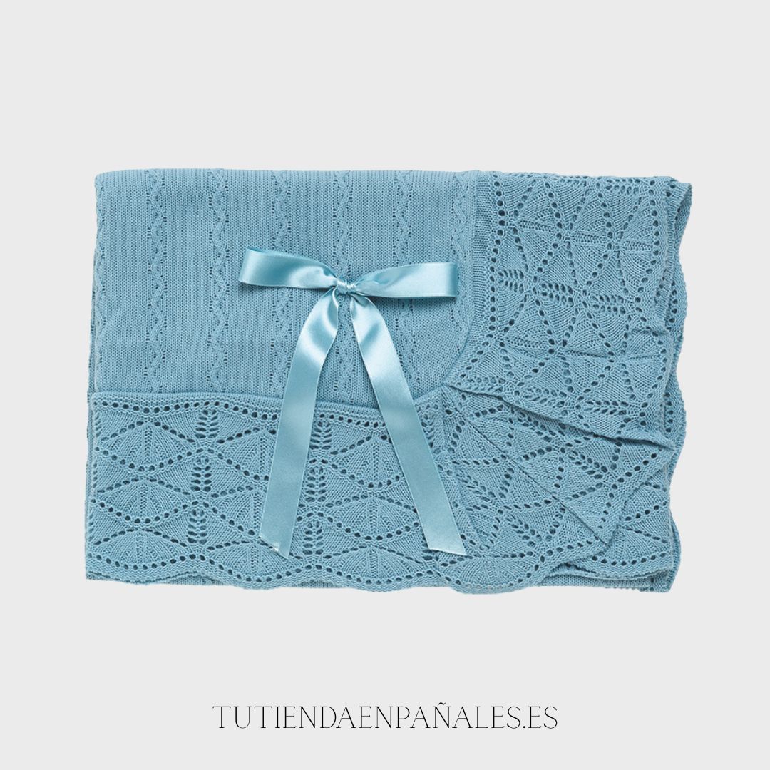 Toca/chal punto lana Juliana ZIG ZAG VOLANTE ONDAS