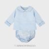 Conjunto ranita 2 piezas algodón CUADRO VICHY celeste