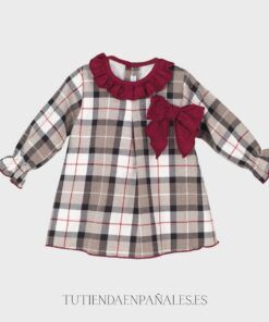 Vestido bebé manga larga LAZADA CUADRO ESCOCES
