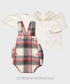 PETO TELA CUADROS Juliana camisa con cuello familia Amapolas