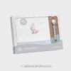 Set sábana de coralina 3 piezas + cuelgachupete OSITO LUNA