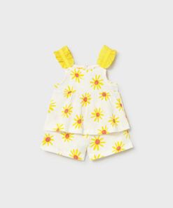 Conjunto short bambula Mayoral GIRASOLES