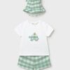 Conjunto pantalón corto y gorro Mayoral TORTUGA manzana