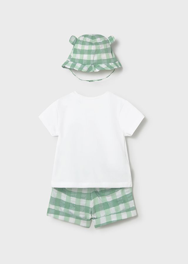 Conjunto pantalón corto y gorro Mayoral TORTUGA manzana - Imagen 3