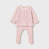 Conjunto polaina tricot Mayoral VOLANTE CALADO rosa