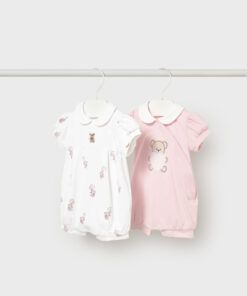 Pelele algodón corto Mayoral OSITA CORAZÓN rosa