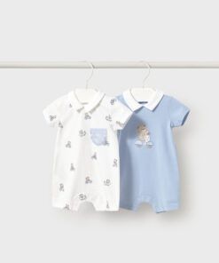 Pelele algodón corto Mayoral OSO VESPA celeste