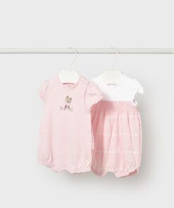 Pelele algodón corto Mayoral CONEJITA rosa baby