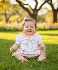Conjunto camiseta braguita lazos familia FLOR VICHY