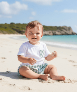Conjunto camiseta y pololo familia VICHY