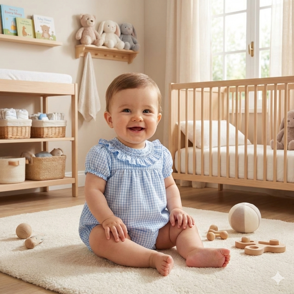 Pelele cuello bebé familia VICHY