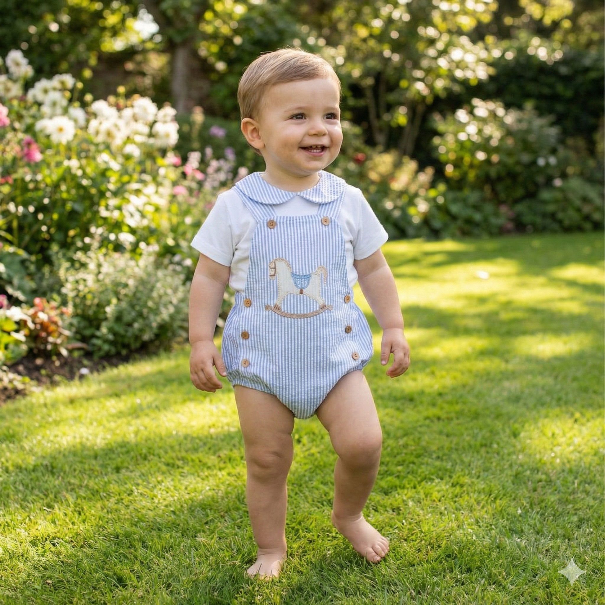 Conjunto ranita tirantes 2 piezas familia CABALLO BALANCÍN