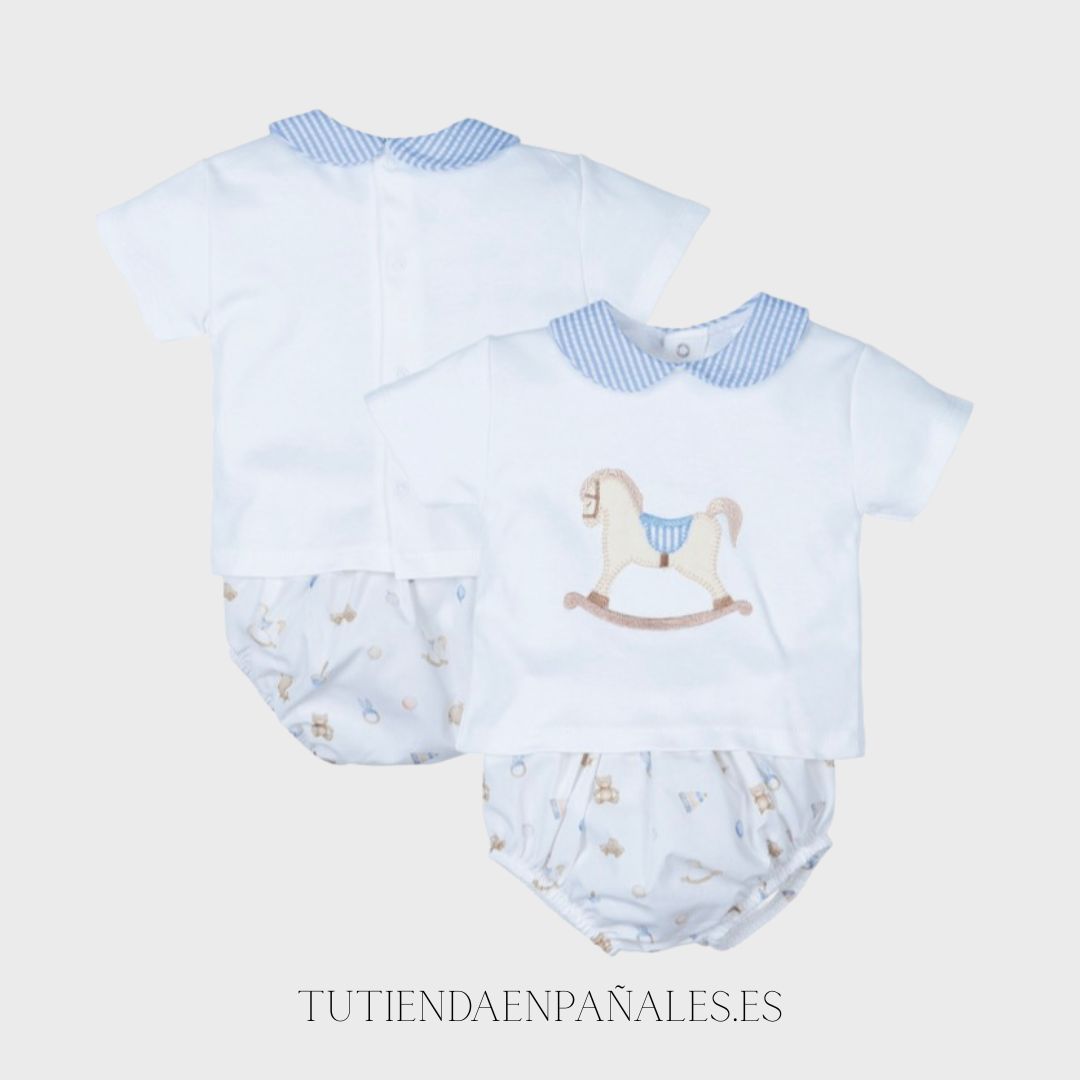 Conjunto algodón 2 piezas familia CABALLO BALANCÍN - Imagen 2
