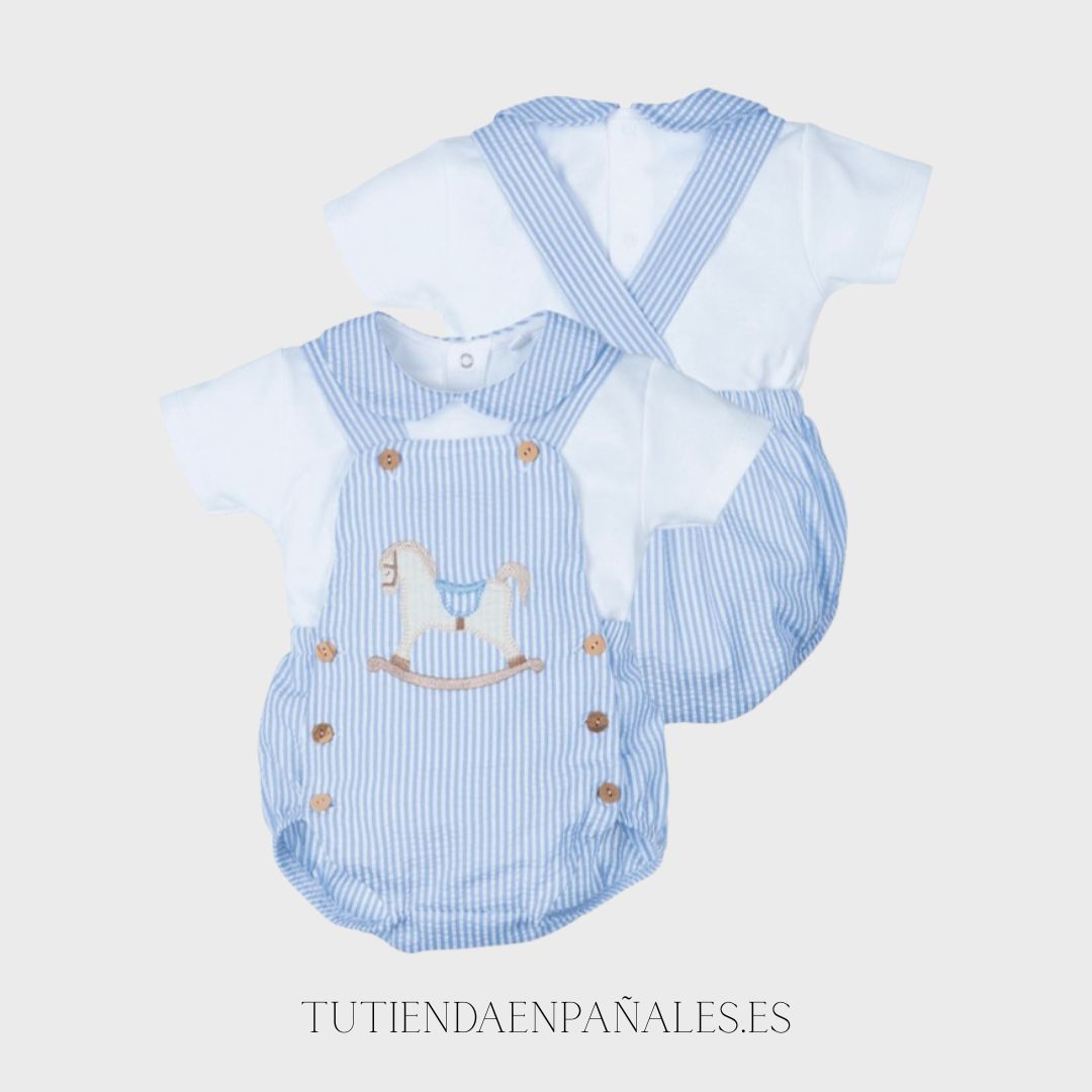 Conjunto ranita tirantes 2 piezas familia CABALLO BALANCÍN - Imagen 2