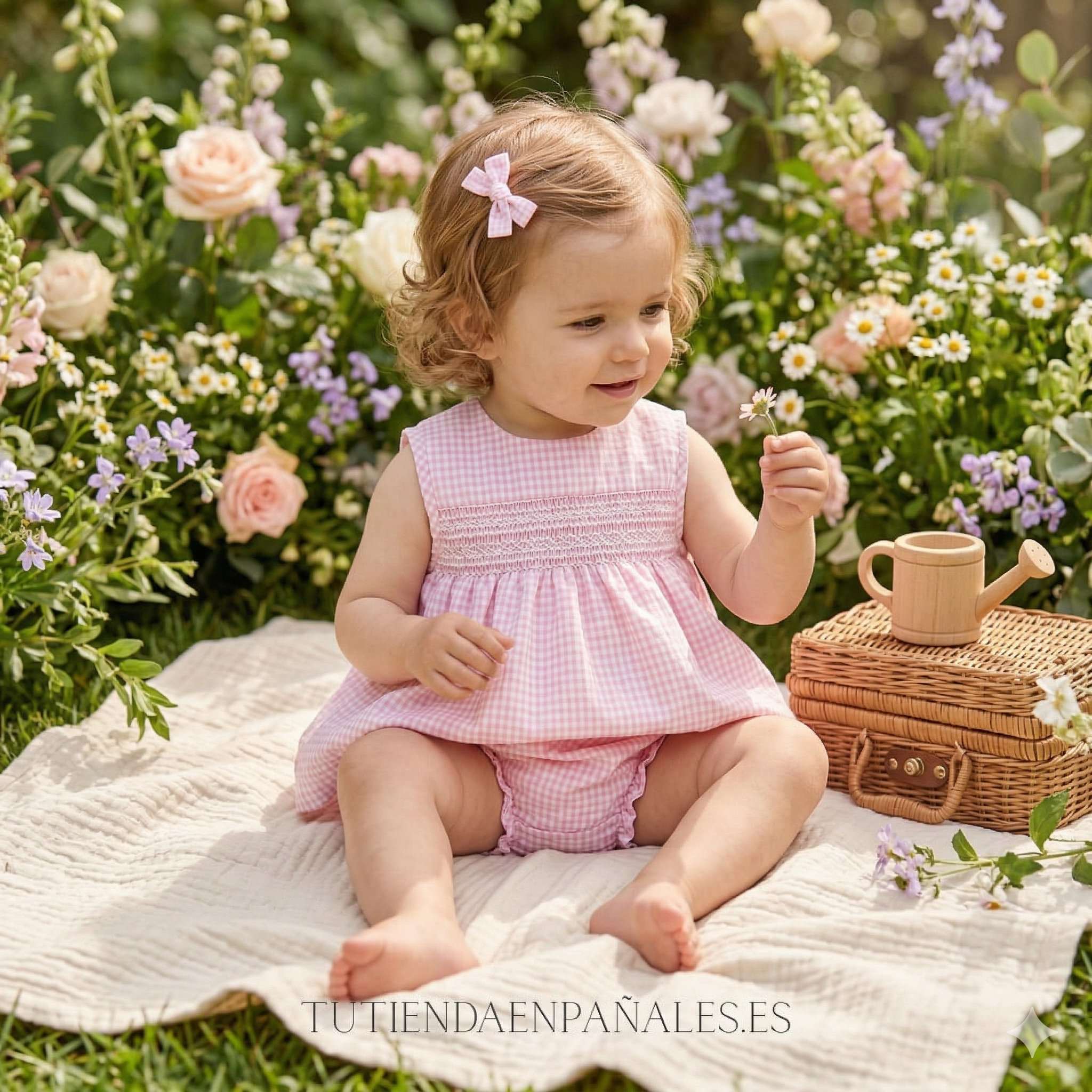 Jesusín con braga VICHY PUNTO INGLES rosa