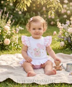 Conjunto 2 piezas OSITA GLOBO familia VICHY