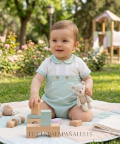 Pelele algodón VICHY VERDE Babidu familia Dulzura