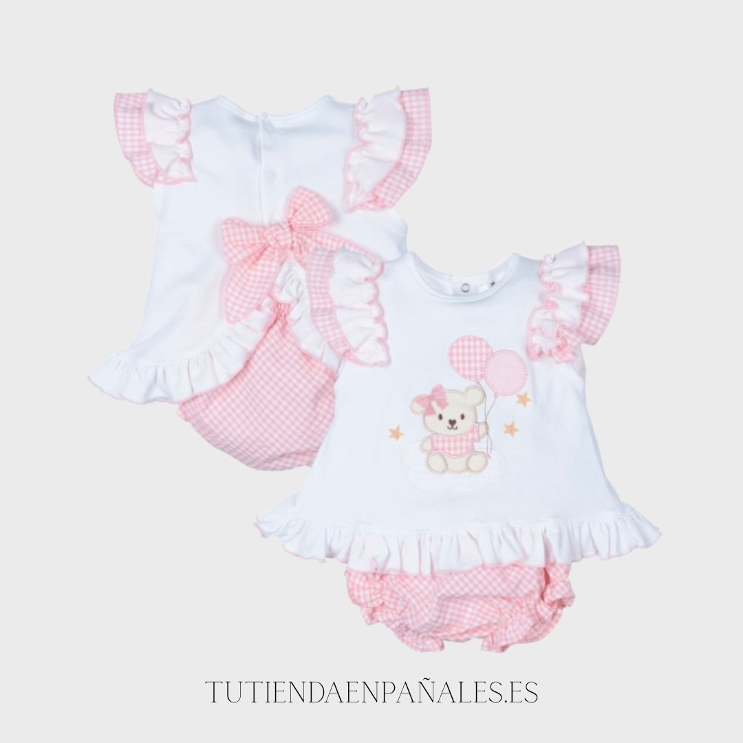 Conjunto 2 piezas OSITA GLOBO familia VICHY - Imagen 3