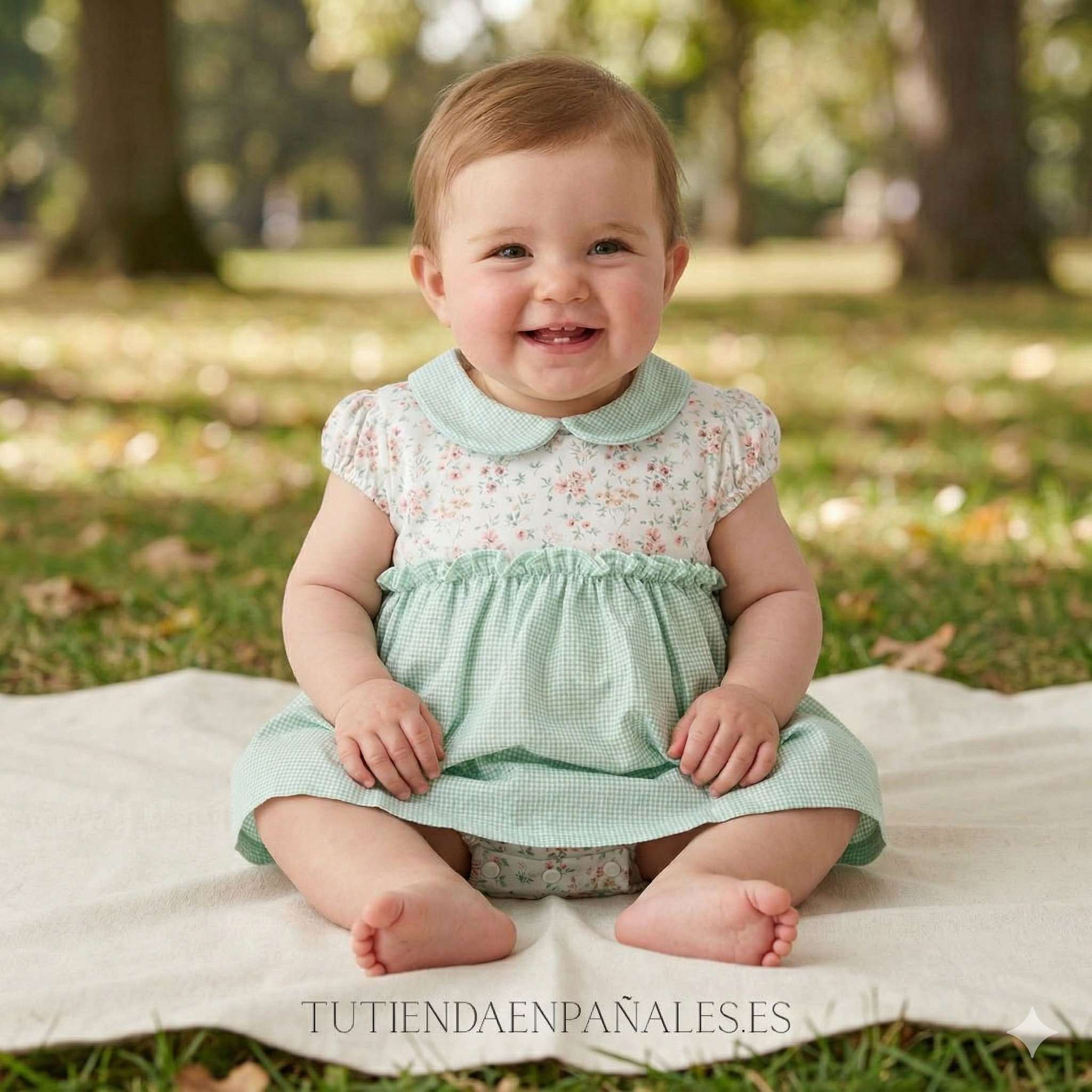 Pelele falda VICHY FLORES Babidu familia Dulzura