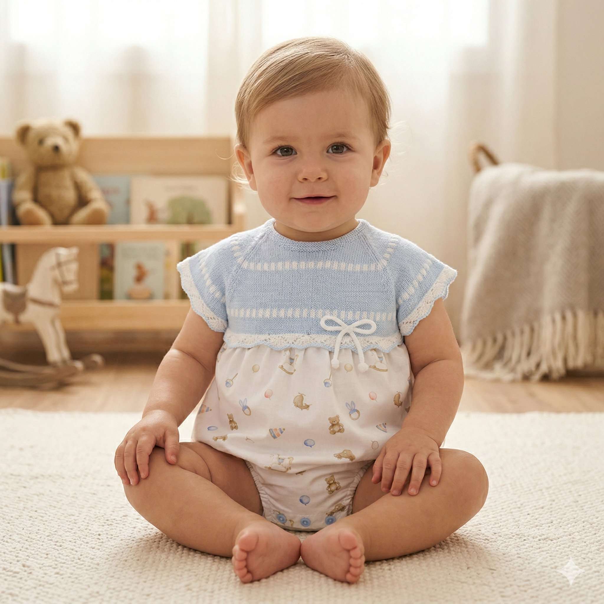 Pelele cuerpo punto JUGUETES celeste