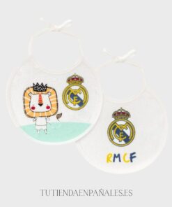 Pack 2 BABEROS REDONDOS rizo plastificado oficial Real Madrid