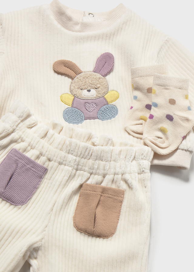 Conjunto chandal con calcetines Mayoral CONEJITO PELUCHE - Imagen 4