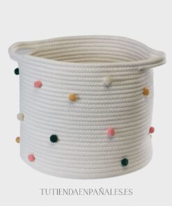 Cesto multiusos infantíl POMPONES DE COLORES